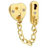 Serrure à chaîne de porte en acier inoxydable, conception en forme de cœur, à pression for déverrouiller, for la maison, la chambre à coucher de l'appartement(Gold)