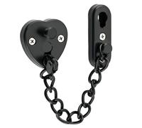 Serrure à chaîne de porte en acier inoxydable, conception en forme de cœur, à pression for déverrouiller, for la maison, la chambre à coucher de l'appartement(Matte Black)