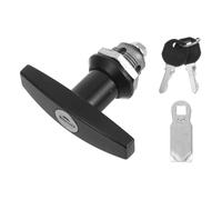 Serrure à Clé T Poignée en Alliage de Zinc Noir pour Armoire | Clés, Serrure Top Case, Usage Polyvalent, Noyau Haute Résistance, Précision Mécanique, Portes de Placard et Boîte à Outils