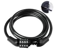 Serrure à Code à Quatre Chiffres pour Vélo, Antivol Portable pour VTT, Scooter Électrique, Vélo, Remorque de Remorquage, Haute Résistance aux Coupures, Protection Maximale contre le Vol