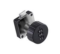 Serrure à code d'armoire à combinaison sans clé pour armoire, boîte aux lettres, armoire, ronde, noire, 39 x 39 mm