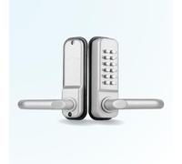 Serrure à code mécanique BT209A, Pêne demi tour, Poignée a code pour porte, Combinaison à code, Argent
