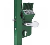 Locinox Serrure à code mécanique LMKQ40 Thermolaquée verte Profil 40 mm Axe à 60 mm