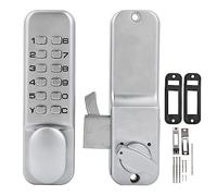 Serrure a Code Mecanique pour Porte, Poignée de Porte avec Code Verrou a Code, Serrure de Porte Coulissante Numérique à Code Interieure, sur Porte Entre 10 et 60 cm d'épaisseur