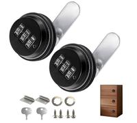 Serrure à Code pour Tiroir et Boîte aux Lettres, 2 Pièces de Verrou Métallique à Barillet, Système de Sécurité pour Casier Vestiaire, Installation Facile et Sécurisée pour la Protection de Vos Objets