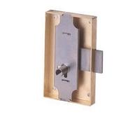 Serrure à coffre cambré 80x40mm axe 20mm longueur du canon 12mm gauche finition fer - - 12033-001-G