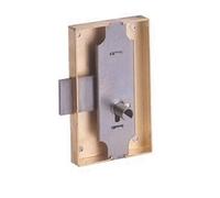 Serrure à coffre cambré 80x40mm axe 20mm longueur du canon 12mm droite finition fer - - 12033-001-D