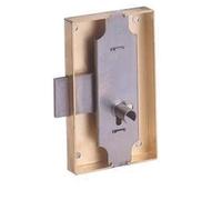 Serrure à coffre cambré 80x55mm axe 35mm longueur du canon 12mm droite finition fer - DEVISMES - 12033-004-D