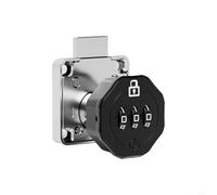 Serrure à combinaison à code en alliage de zinc avec code par mot de passe pour un rangement sécurisé dans les armoires, tiroirs et boîtes aux lettres (noir)