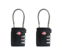 Serrure à combinaison approuvée par la TSA avec câble - Durable et polyvalent pour valises, sacs à dos, casiers de gym, sac à dos, petit cadenas pour les essentiels de voyage (noir + noir)