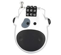 Serrure à Combinaison avec Cadenas à Câble Code Numérique à 3 Digits, Câble Extensible de 80 cm, Forme Génisse, Verrou de Sécurité Personnalisé pour Sacoche Poussette(Argent)