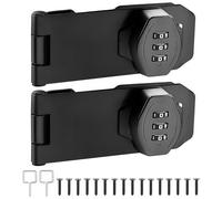 Serrure à Combinaison de Meubles,Loquet Sans Clé,Serrure de Code de Porte Armoire,Serrure à Combinaison à 3 Chiffres Verrou de Porte à Code pour Armoire Boite Aux Lettres Hangars Tiroir (2PCS Noir)