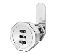 Serrure à combinaison de tiroir avec code à 3 chiffres pour camping-cars, bateaux et plus (argent)