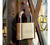 Master Lock 175EURDLH Cadenas à Combinaison Certifié en Zinc et Finition Laiton et Anse Longue, Doré, 10,7 x 5,1 x 2,4 cm