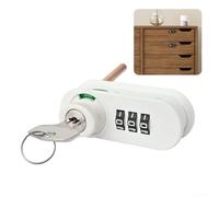 Serrure à combinaison mécanique à 3 chiffres pour tiroir | Combinaison à 3 chiffres, aucune clé nécessaire, idéal pour une utilisation quotidienne, entrée rapide de code (B-White)