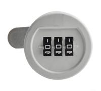 Serrure à combinaison réinitialisable à 3 chiffres pour tiroirs, armoires et boîtes aux lettres, fabriquée en acier et plastique, conçue pour une utilisation sûre et pratique (30 mm, blanc)