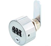 Serrure à combinaison, serrure d'armoire à 3 chiffres en alliage de zinc avec outil de réinitialisation et clés pour un rangement sécurisé de fichiers au bureau, à la maison (20 mm, argent)