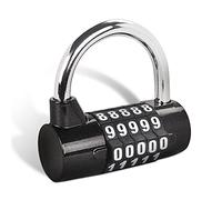 Serrure à Combinaison SISAV à 5 Chiffres, Cadenas de Gymnase, Serrure à Combinaison Remplaçable, Adaptée aux Casiers d'École, Boîtes à Outils, Clôtures, Noir (1 Pièce)