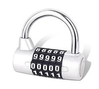 Serrure à Combinaison SISAV à 5 Chiffres, Cadenas de Gymnase, Serrure à Combinaison Remplaçable, Adaptée aux Casiers d'École, Boîtes à Outils, Clôtures, Argent (1 Pièce)