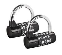 Serrure à Combinaison SISAV à 5 Chiffres, Cadenas de Gymnase, Serrure à Combinaison Remplaçable, Adaptée aux Casiers d'École, Boîtes à Outils, Clôtures, Noir (2 Pièce)