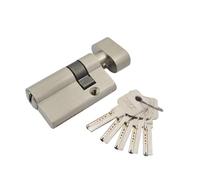 Serrure à cylindre, barillet de serrure de porte, serrure de porte à mortaise en laiton profilée à cylindre de porte, avec 5 clés(90(35-55))