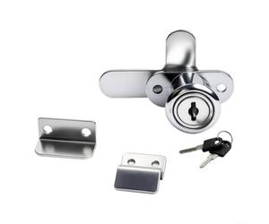 Serrure à cylindre en alliage de zinc pour portes doubles avec mécanisme | Serrure de sécurité Armoires d'armoires avec oîtier en métal robuste Argent 72 x 20 x 33 mm (19 cœurs 18 pièces)