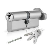 Serrure à cylindre européen chromée 50T/50 mm avec 3 clés anti-choc, anti-crochetage, haute sécurité pour portes en bois, UPVC et composite.