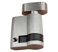 Serrure à cylindre européen, serrure barillet, standard 45 mm, demi-cylindre ouverture simple par pression avec bouton for porte de salle bain en bois