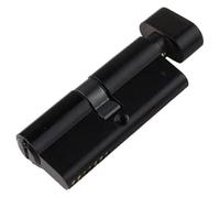 Serrure à cylindre européen, serrure de porte avec clé, en laiton noir 70, 80, 90 ou 100 mm, poignée salon, barillet personnalisé(90mm)