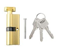 Serrure à cylindre européenne, Cylindres de serrure porte Cylindre poignée point en bois avec 3 clés Barillet(Gold)