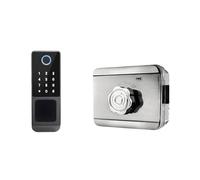 Serrure À Empreintes Digitales, Étanche, Tuya, Télécommande WiFi, Bluetooth, Carte Application TTLock, Code Numérique, De Porte Intelligente Électronique sans Clé Facile Haute Sécurité(A-1)