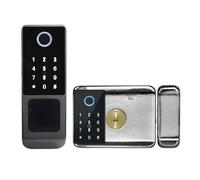 Serrure À Empreintes Digitales, Étanche, Tuya, Télécommande WiFi, Bluetooth, Carte Application TTLock, Code Numérique, De Porte Intelligente Électronique sans Clé Facile Haute Sécurité(B-3)