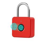 Serrure à empreintes digitales, intelligente IPX22, étanche, intelligente, convient pour porte, valise, sac à dos, salle de sport, vélo, rouge