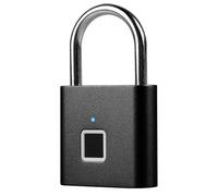 Serrure à empreintes digitales : serrure intelligente étanche, serrure avec empreintes digitales, cadenas avec empreintes digitales, charge USB, cadenas pour salle de sport, bagages (noir)