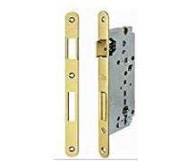 Serrure à encastrer AGB B808514503 avec serrure et serrure à combinaison avec cylindre européen Entraxe 85 mm Façade 22 mm avec bord rond, entrées de 45 mm et trappe réversible