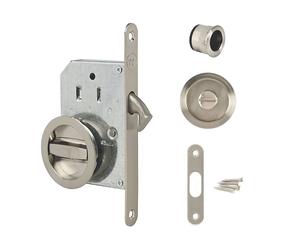 Serrure à encastrer finition nickel brossé 1 point Yale pour porte coulissante boîtier 69mm - distance d'entrée 50mm