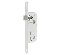 Serrure à encastrer réversible axe 40x70mm bec de cane, finition blanc