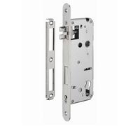 INTELOCK - Serrure Encastrable Intelock avec Trou Cylindre pour Porte d'Entrée - Inox - Axe 50 mm - Entr'Axes 70 mm - Carré 8 mm - Réversible - Bouts Carrés - Gris