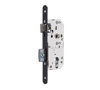 Serrure à encastrer VACHETTE D455 pour cylindre profil européen, axe 40mm bout ronds, noir.