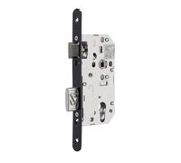 Serrure à encastrer VACHETTE D455 pour cylindre profil européen, axe 50mm bout ronds, noir.
