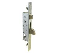 Serrure à enfiler pour portails et balustrades - Entrée 30 mm - Avant INOX - Prédisposée pour cylindre européen