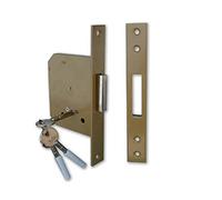 Serrure à enfiler pour porte bois '56320' frontale de 23 mm, caisse et couvercle en acier verni. contropiastra incluse. Avec clindro à croix Clé à épingle, vis pour le fixation de la serrure et 3 clés. Antivol seulement.