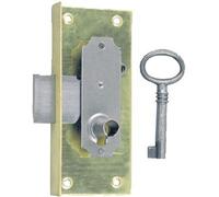 Serrure à entailler de bibliothèque 514 axe 25 mm largeur 45 mm droite avec 1 clé DEVISMES S514A25DLBL