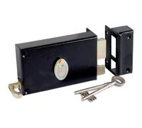Serrure à gorge en applique - DOM - Série 729 - Acier noir - Axe 70 mm - Sécurité 6