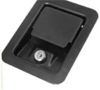 Serrure à grand panneau tout en acier inoxydable XK103, serrure robuste à pression plate, serrure à fermeture à impact, 1 pièce(Black)