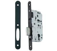 Serrure à larder D454 Clé I Axe 50mm bout rond finition noir avec gâche - VACHETTE - 22694000