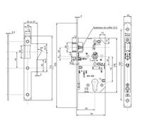 Serrure à larder D457 urgence axe 50mm T20 bout rond finition inox - - 14499000