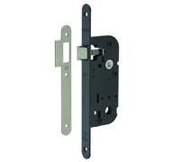 Serrure à larder laqué noire boutes ronds à fouillot - Bec de cane - Axe à 40 mm - Optimum - Thirard