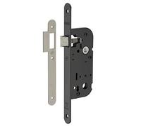 Serrure à larder laqué noire boutes ronds à fouillot - Bec de cane - Axe à 40 mm - Optimum - Thirard
