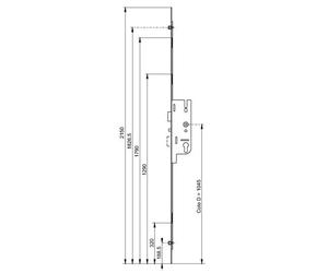 Serrure à larder matic 50/70 2 galets têtière 16mm Longueur 2150mm - FERCO - 6-33164-08-0-1